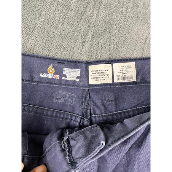 LAPCO FR Flame Resistant Work Pants Men's 38x32 Blue Cargo CAT2 100% Cotton - Picture 3 of 10